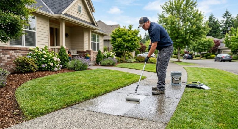 Stamped Concrete Sealing in Renton, WA